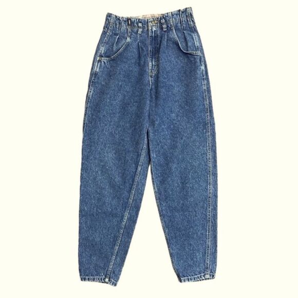 Lee Baggy Jeans Pleated Waist Tapered Leg Sz 28 80's 90's - Picture 2 of 12